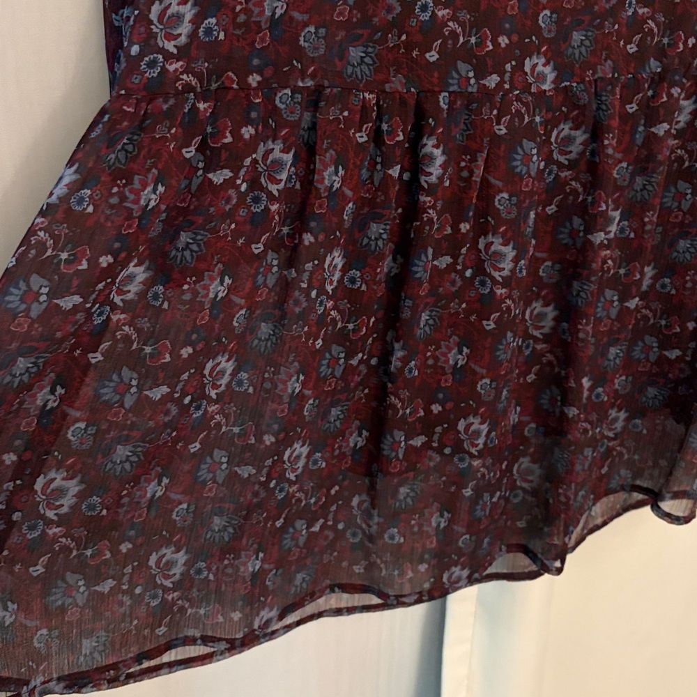 LOFT Women's Long Sleeve Floral‎ Mini Dress, size medium tall - Picture 7 of 7